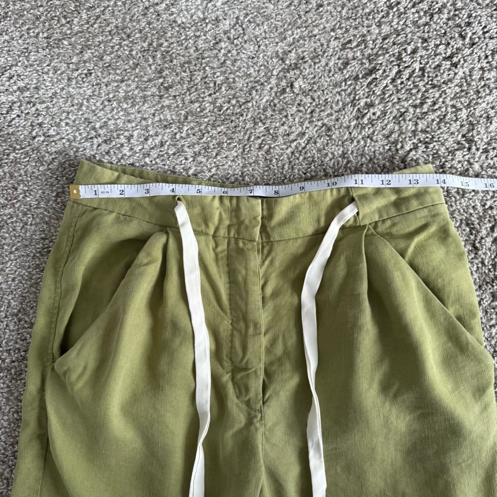WILFRED | Linen blend Sage Green Cropped Trousers - Size 6 - Picture 10 of 12